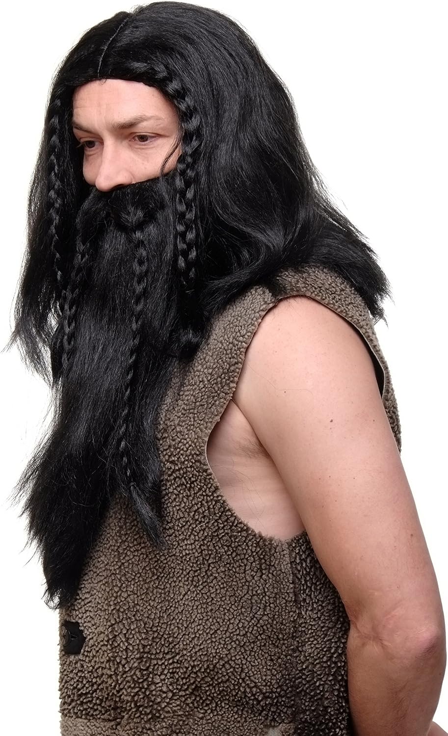 WIG ME UP - Party/Fancy Dress/Halloween black Wig & Beard Erik Viking Chieftain Barbarian Berzerker Dwarf - Image 3
