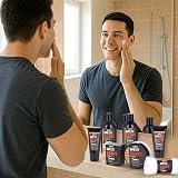 BRUBAKER Men's 8 Pc. Musk Body Wash Skincare Set Vintage Toolbox Gift view 2