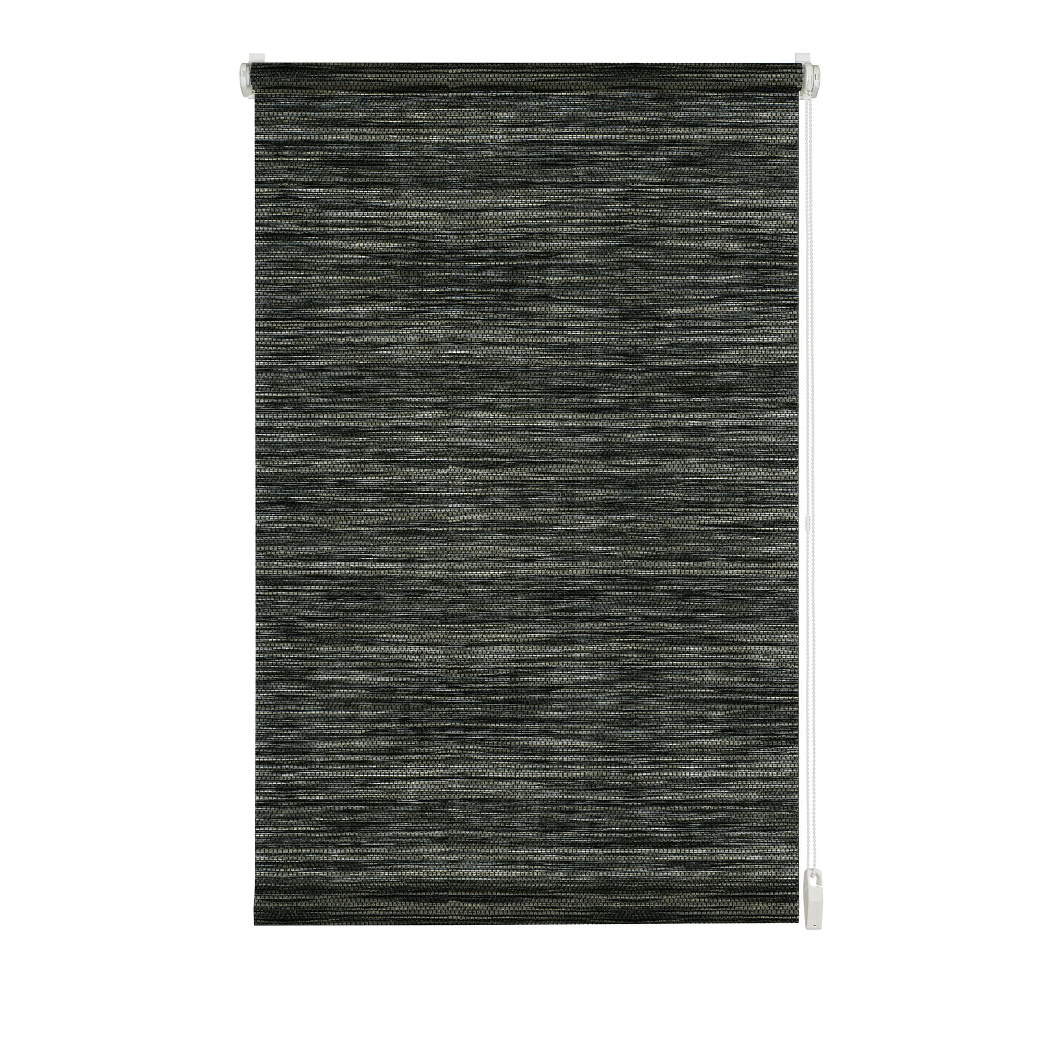 Gardinia Roller Blind, Installation With Clamps Or Adhesive Strip, Daylight Blind, Non-Transparent, All Installation Parts Included, EASYFIX Natural Roller Blind, Black/White, 45 x 150 cm (WxH)