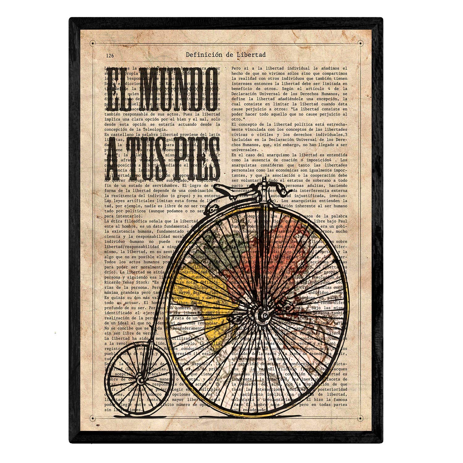 Nacnic Poster Two women and a bike. Bicycle sheets definitions. Cycling decoration for athletes and cyclists. A4 size — image 1