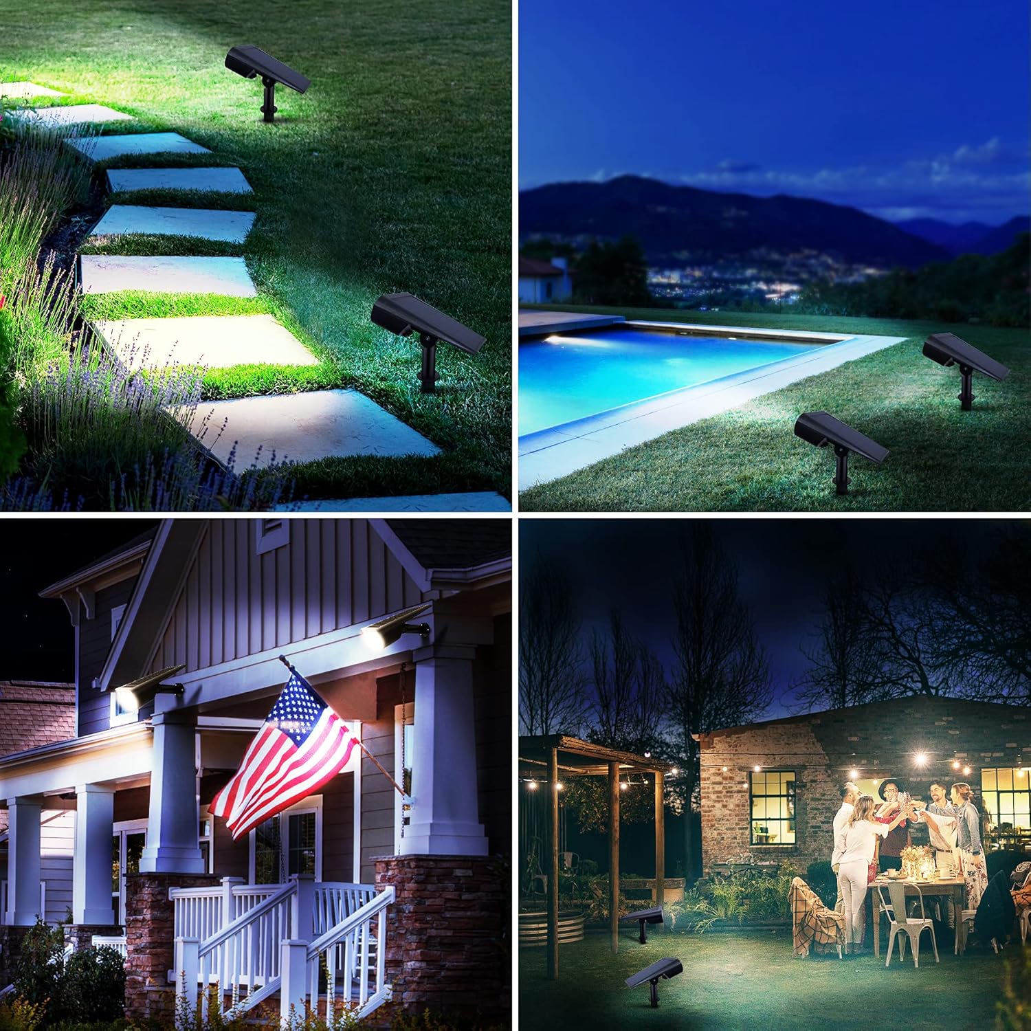 Solar Spot Lights Outdoor Motion Sensor 2Pack, 39 LEDs Waterproof Solar Lights Outdoor Pathway Lighting 2-in-1 Solar Garden Lights, 2 Modes Solar Powered Landscape Spotlights for Path Wall Yard Walkway - - 