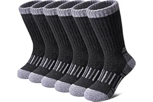 NOCIN COLOR Kids Merino Wool Hiking Socks Boys Girls Toddlers Thermal Winter Warm Boot Thick Cushion Socks 6 Pairs