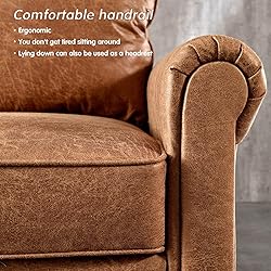 XIZZI Mid-Century Sofa 74" Suede Fabric 3-Seat