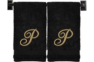 CUSTOM LUXURY TOWELS Monogrammed Hand Towels - Set of 2 - Genuine Turkish Towels - Choose Letter & Color - Embroidered Personalized Script Monogram