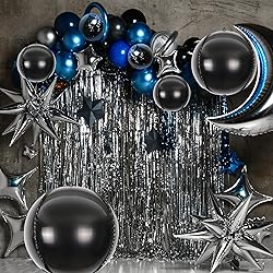 14pcs Black Foil Balloons Mylar Balloons 22in 15in