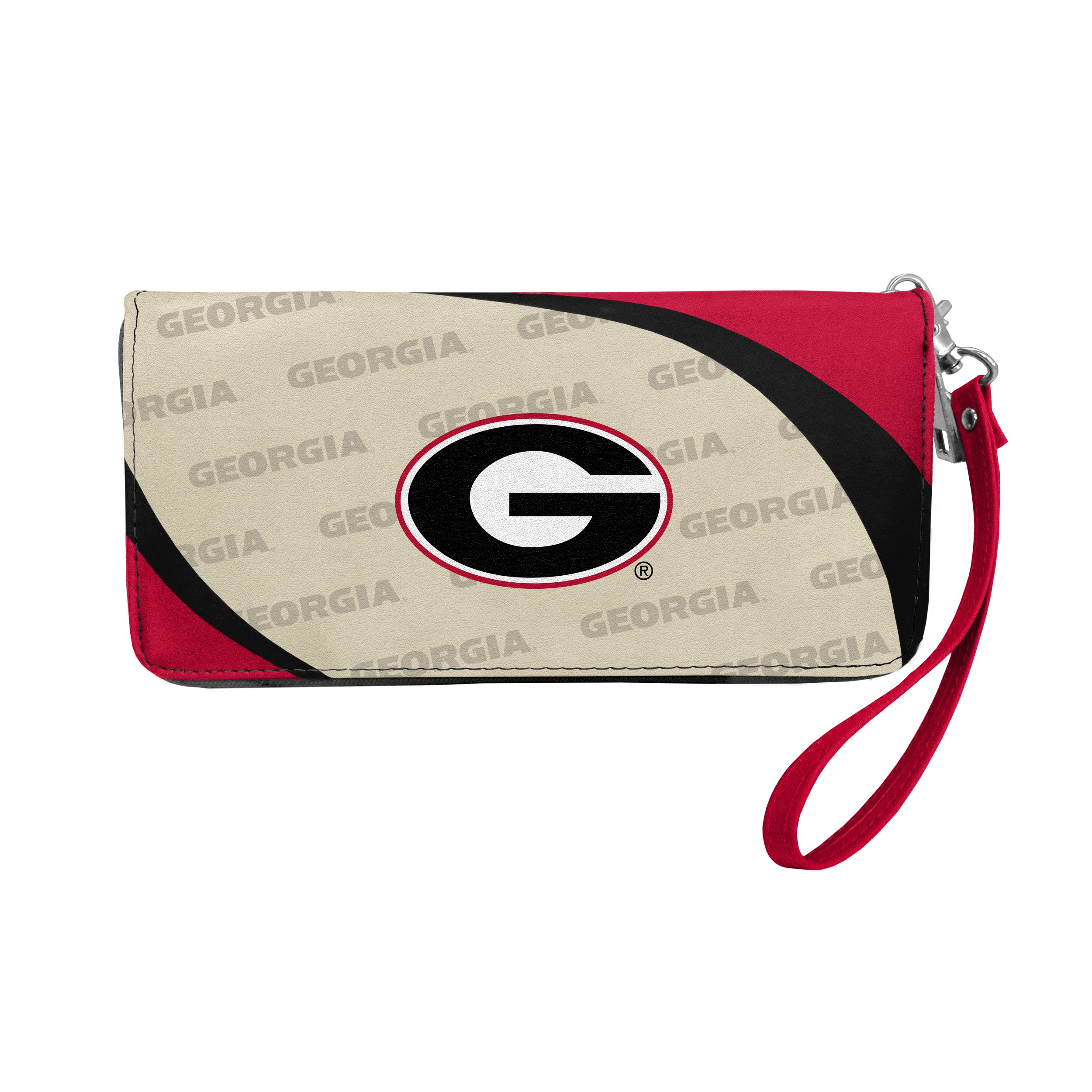 Little Earth Productions Littlearth NCAA Georgia Bulldogs Curve Zip Organizer, Team Color, 8" x 4" x 1"