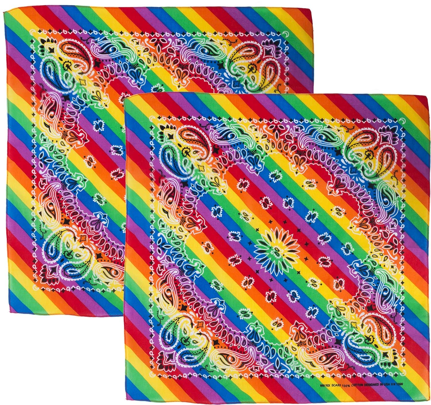 Buy Gay Pride Accessories Rainbow Bandana Paisley Bandanas LGBTQ