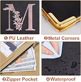 FIODAY Server Book Waitress Book with Zipper Pocket Leather Guest Check Holder view 2