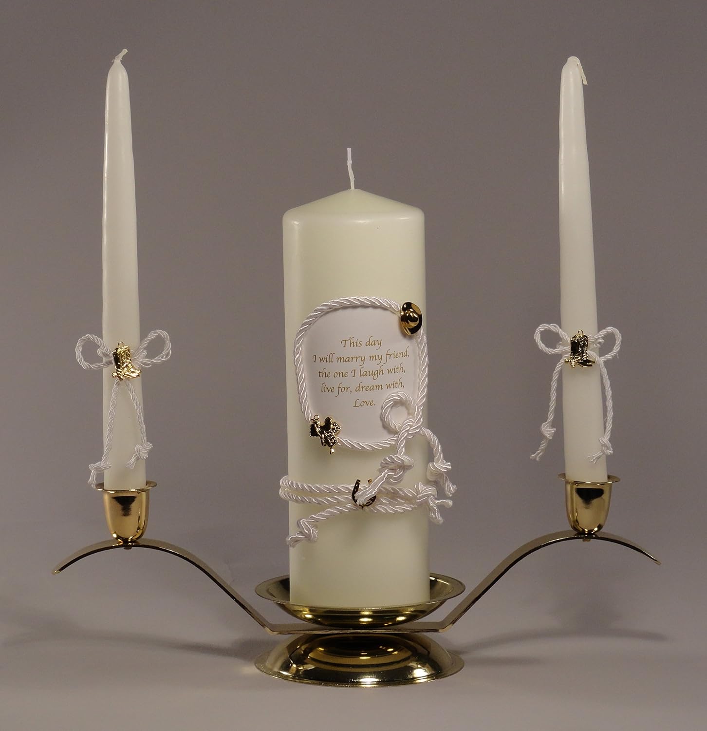 Western Wedding Unity Candle & Tapers Ivory Home & Kitchen