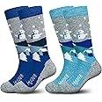Hylaea Merino Wool Ski Socks Kids, Knee-high Warm Thermal Snowboard Skating Socks for Boys Girls Toddler