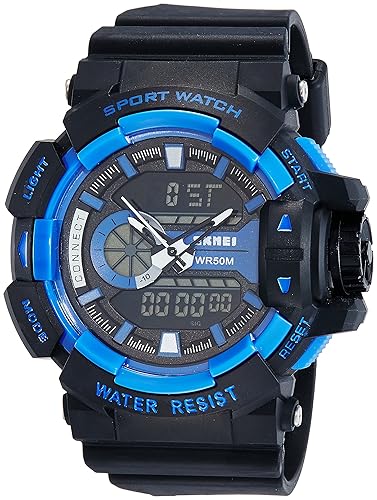 Skmei Analog-Digital Black Dial Mens Watch - 1117-Blue