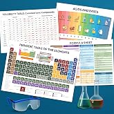 EXCOOL CLUB Laminated Periodic Table of Elements Poster, 2 Pc 8.3x11.7 in | 2 laminated cardstock charts 8.27x11.69 in, water resistant, chemistry classroom and home study