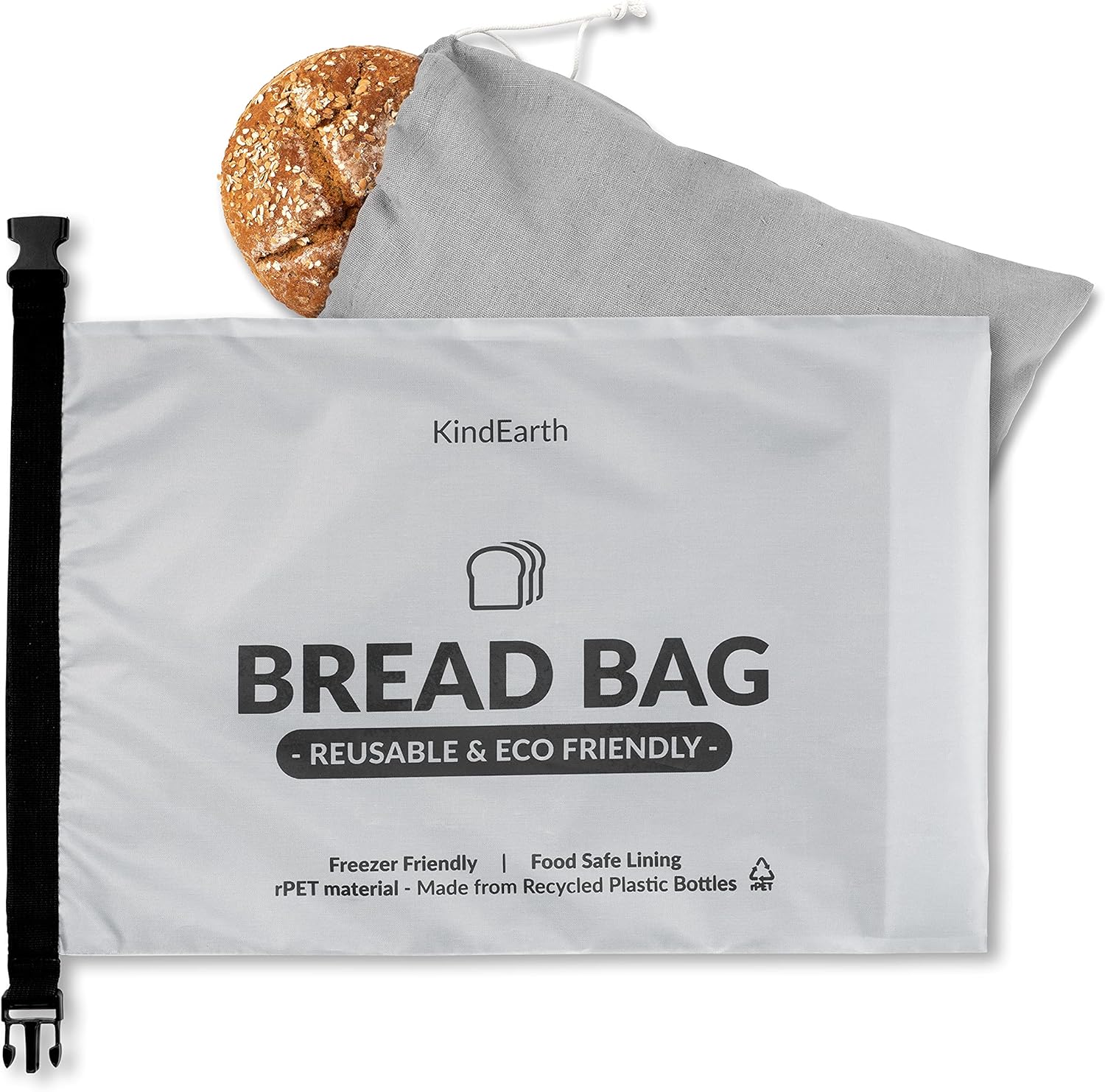Kindearth 2 Bags Set Reusable Bread Storage Bag For Freezer Made From Recycled Rpet Bpa Free Material 33 X 49 Cm Organic Linen Bag Keeps Homemade Bread Fresh Amazon De Kuche Haushalt