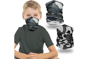 TuXCen Kids Camo Gaiter for Girls Boys Youth Adult Face Masks Gator Cooling Bandana Balaclava UV Protection Weather