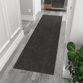 Ottomanson Waterproof Runner Rug 2&rsquo;x6, Non Slip Indoor Outdoor Door Mat | Heavy Duty Commercial Industrial Utility Entryway Carpet, Hallway, Garage, Patio, Rubber Backed, Low Profile, Black