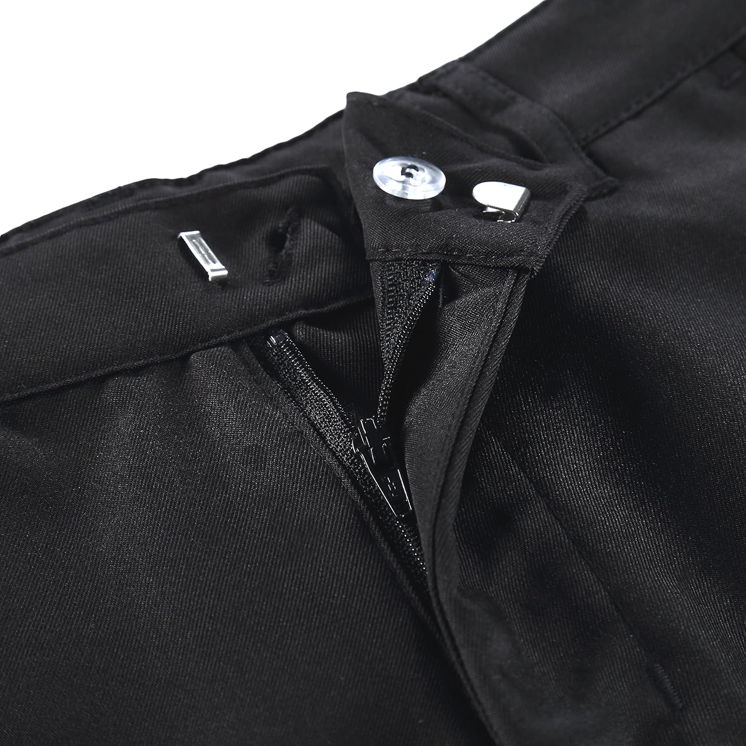 Bienzoe Boy's School Uniforms Stretchy Polyester Adjust Waist Dress Pants: Clothing