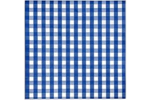 Gift Boutique 100 Dark Blue and White Gingham Cocktail Napkins Disposable Paper Navy Checkered Plaid Beverage Dessert Napkin 