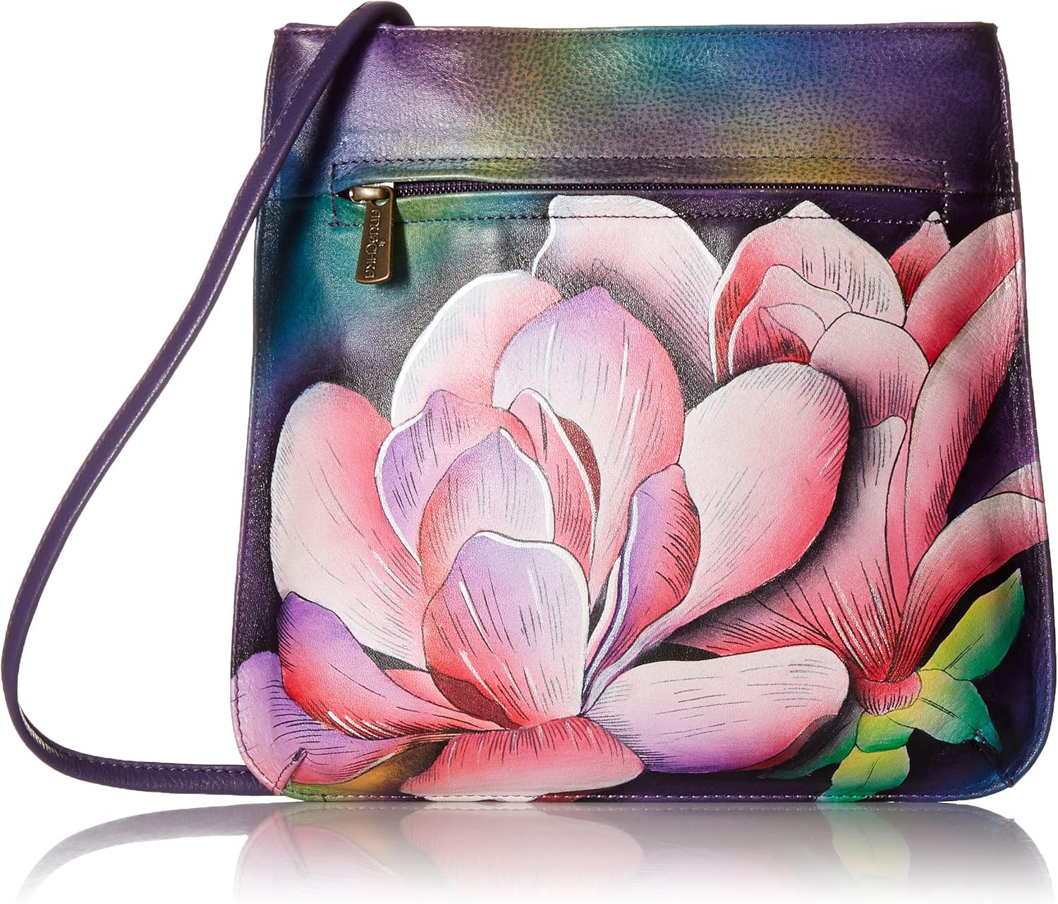 Anuschka Hand Painted Leather Women's Medium Crossbody Organizer/Purse