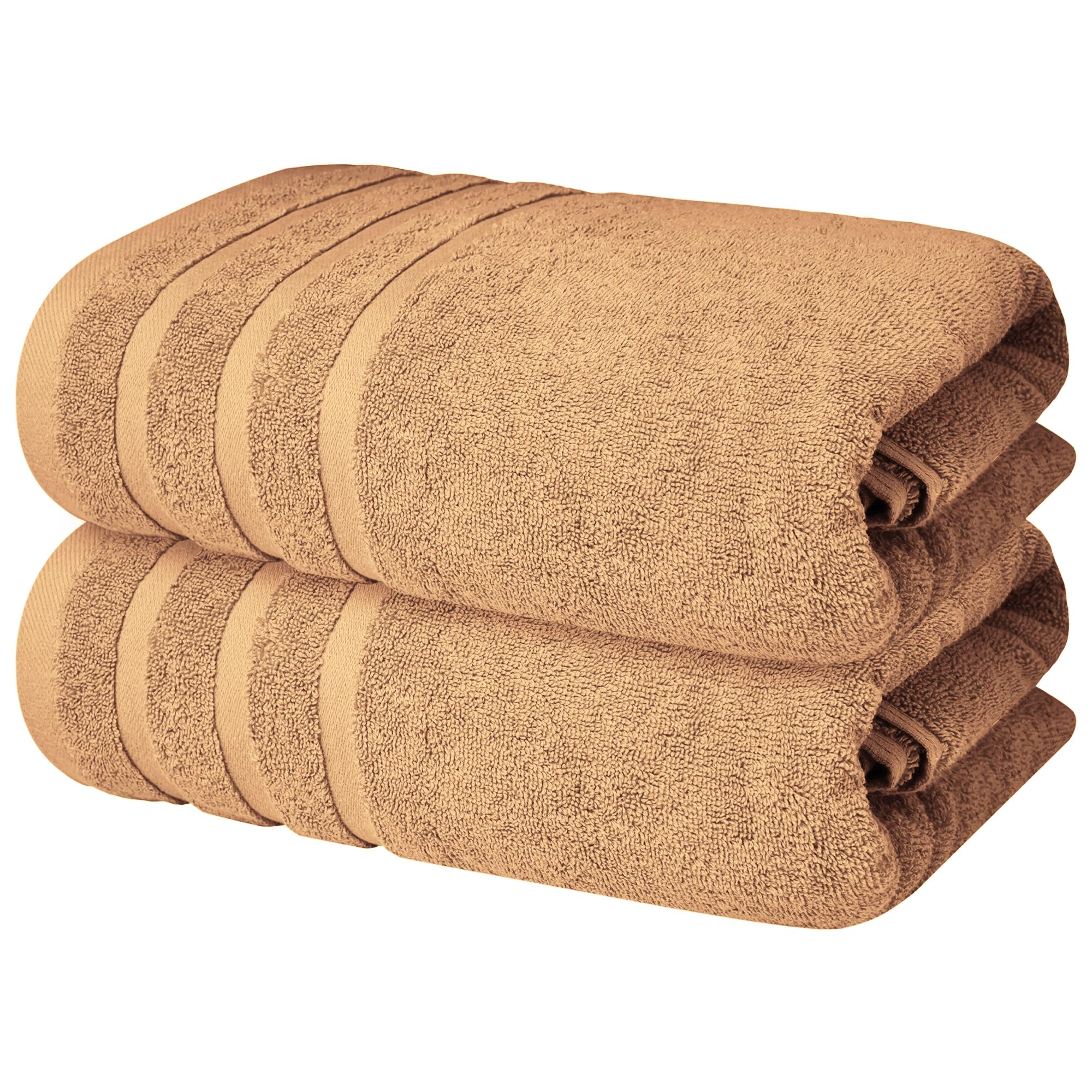 Infinitee Xclusives Bath Towels Set of 2 (70x140 cm) – 100% Soft Ring-Spun Cotton, Ultra Soft & Highly Absorbent Towels for Spa, Gym, Hotel & Everyday Bathroom Use |Cosmic Sand|