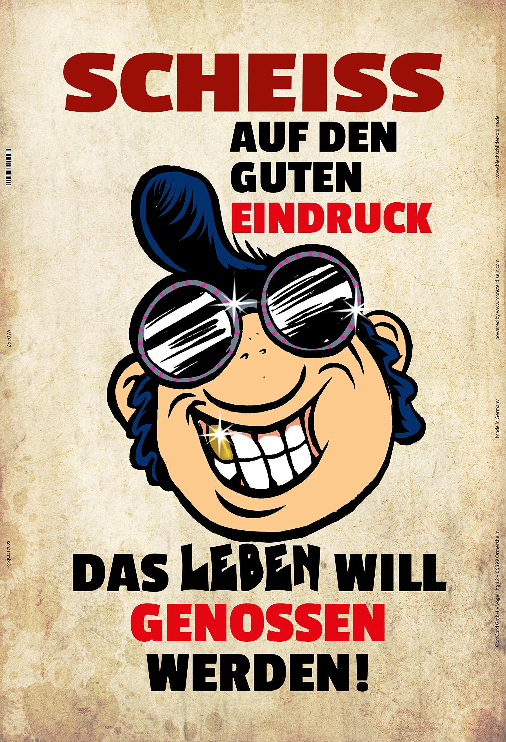 Schatzmix Tin-Plate Sign, Sheet metal, Multicoloured, 20 x 30 cm