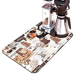 Coffee Bar mat Accessories for Countertop Absorbent