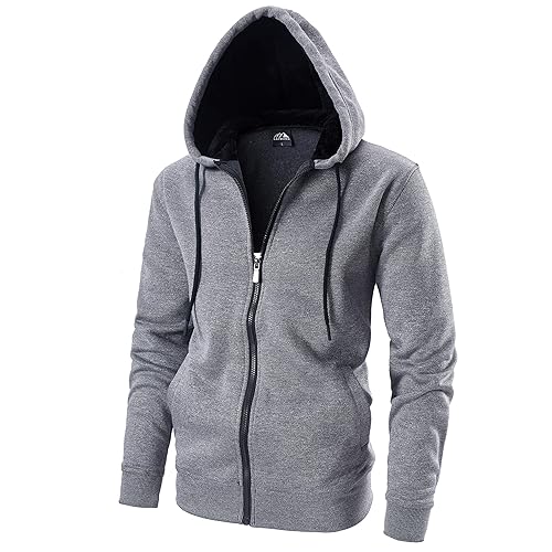 LAIWANG Men's Full Zip Fleece Hoodie zippered Color Block hooded - Main Image