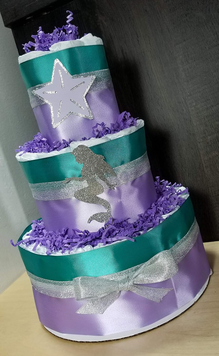 mermaid baby shower diaper cake
