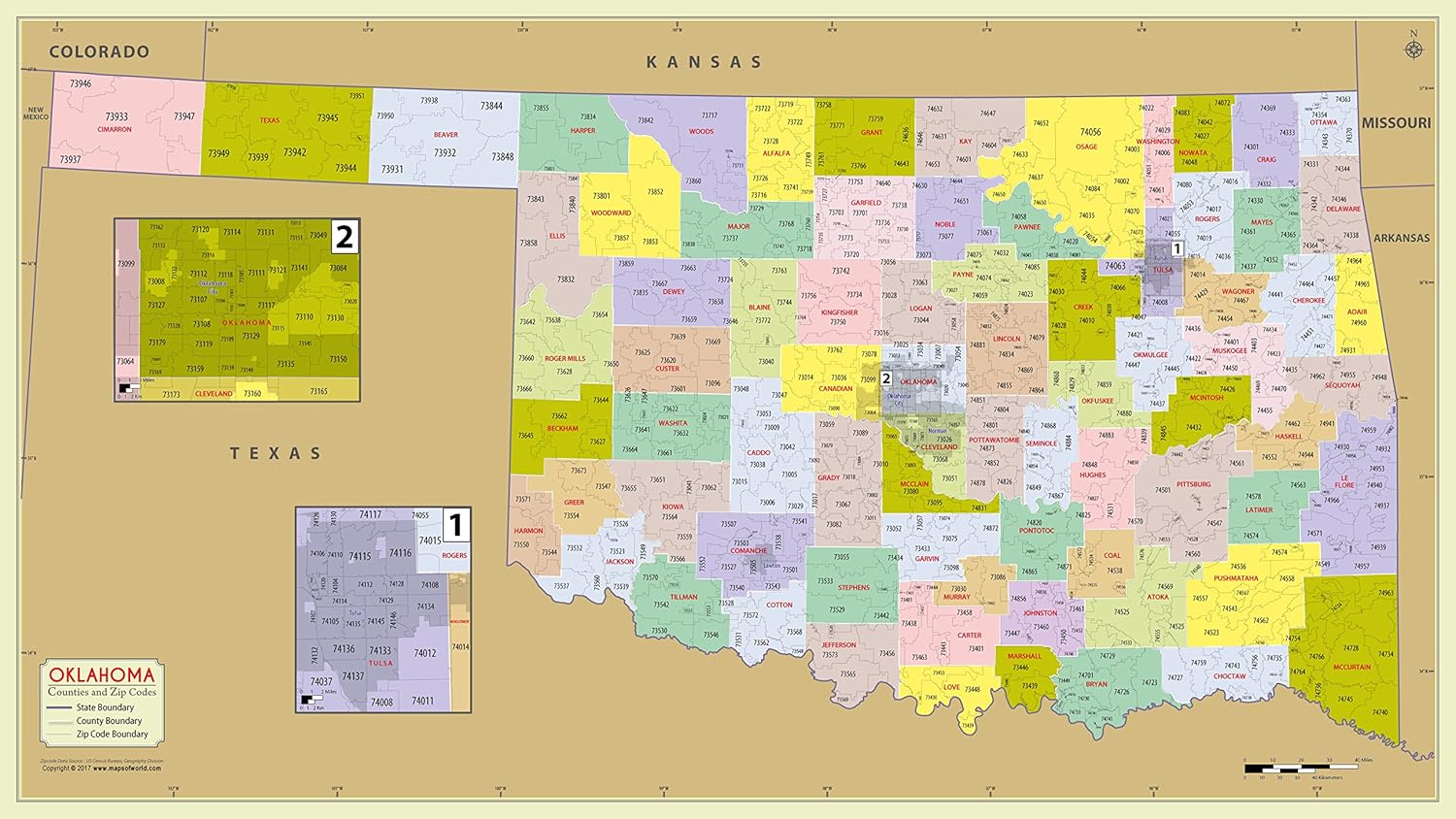 Oklahoma Zip Code Map Map Of The World Gambaran