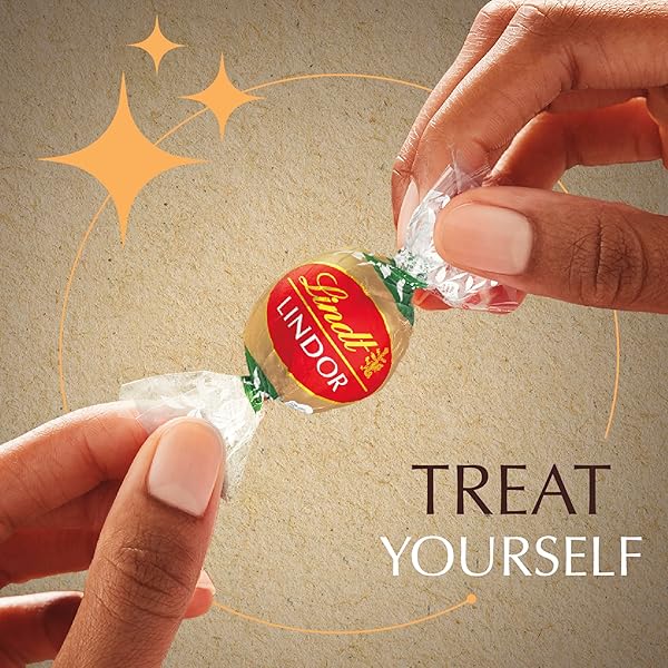 LINDT LINDOR OATMILK CHOCOLATE CANDY TRUFFLES, NON-DAIRY CHOCOLATE TRUFFLES WITH SMOOTH, MELTING TRUFFLE CENTER, 5.1 OZ.