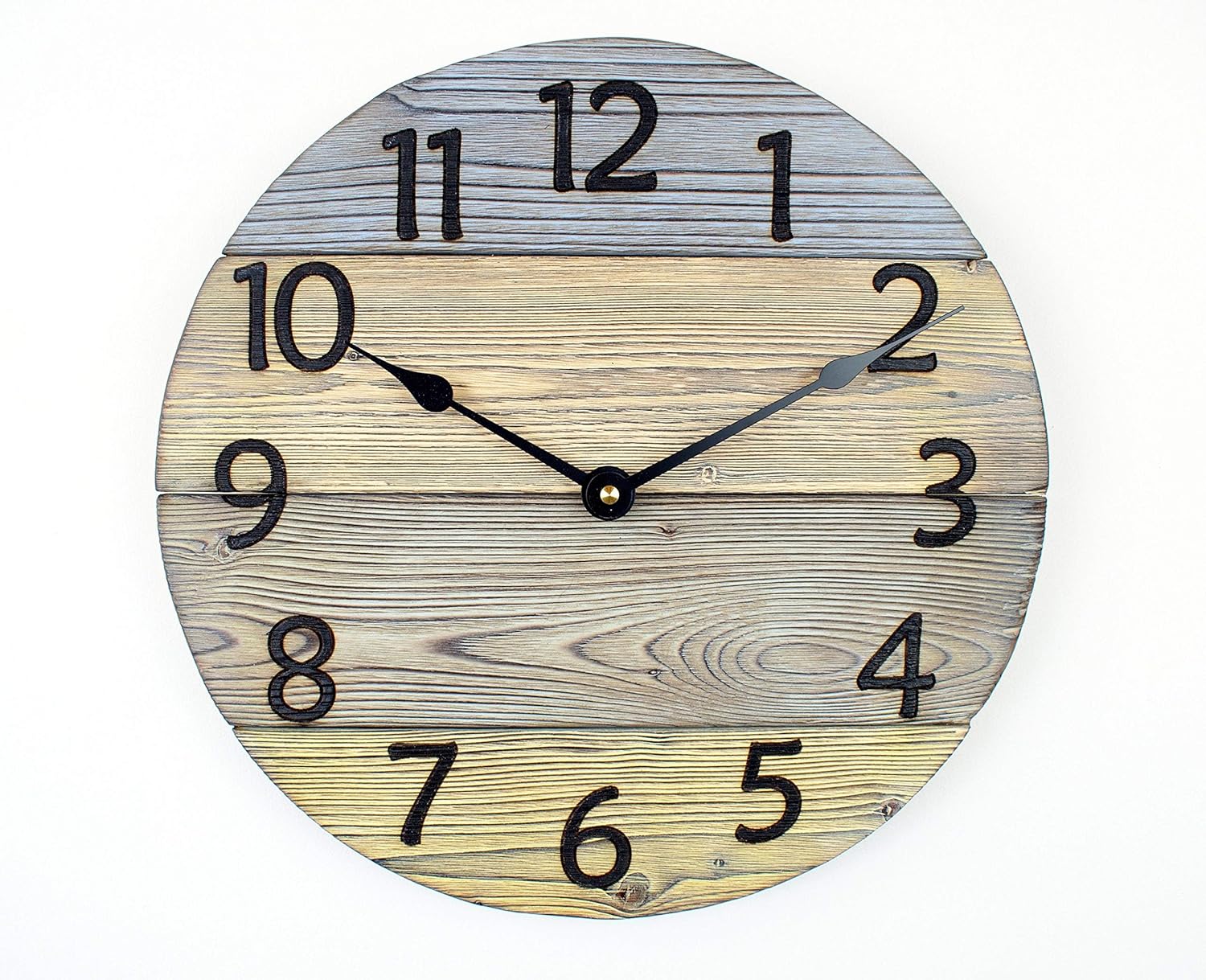 Amazoncom 8jo6poe Pastel Color Stained Wooden Wall Clock Perfect As A Beach House Clock Or Vacation Home Clock