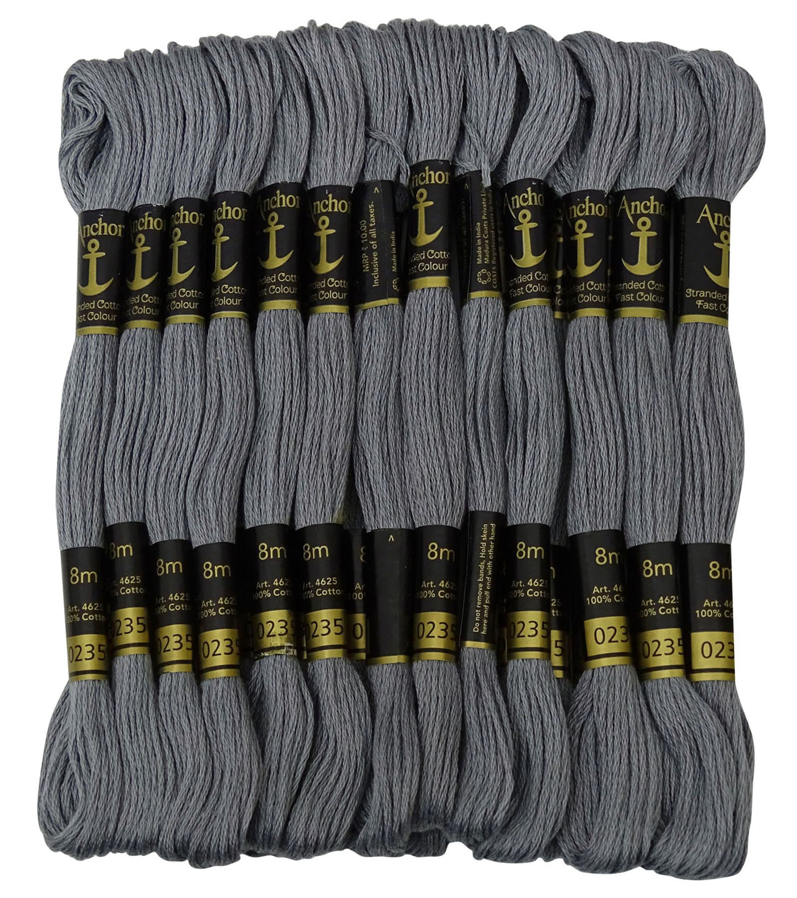 IBA Indianbeautifulart Anchor Cross Stitch Hand Embroidery Stranded Cotton Floss Thread 25 Skeins-Gray,8 Meters (Each)