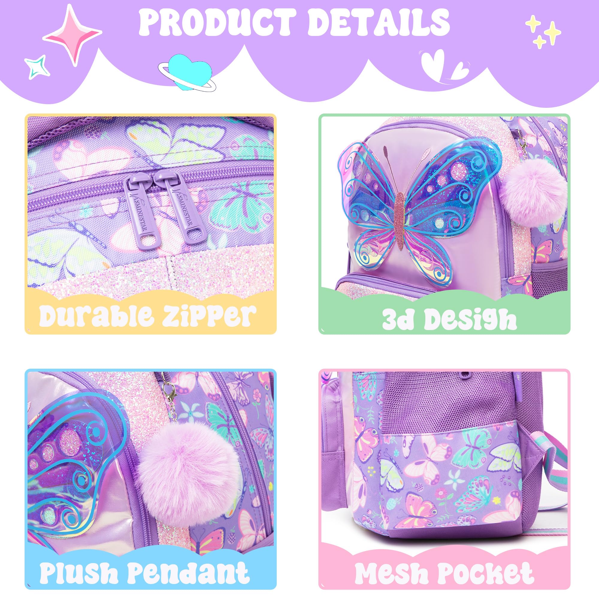 Meetbelify Kids School Backpacks for Girls Boys Backpack with Lunch Bag for Elmentary Students