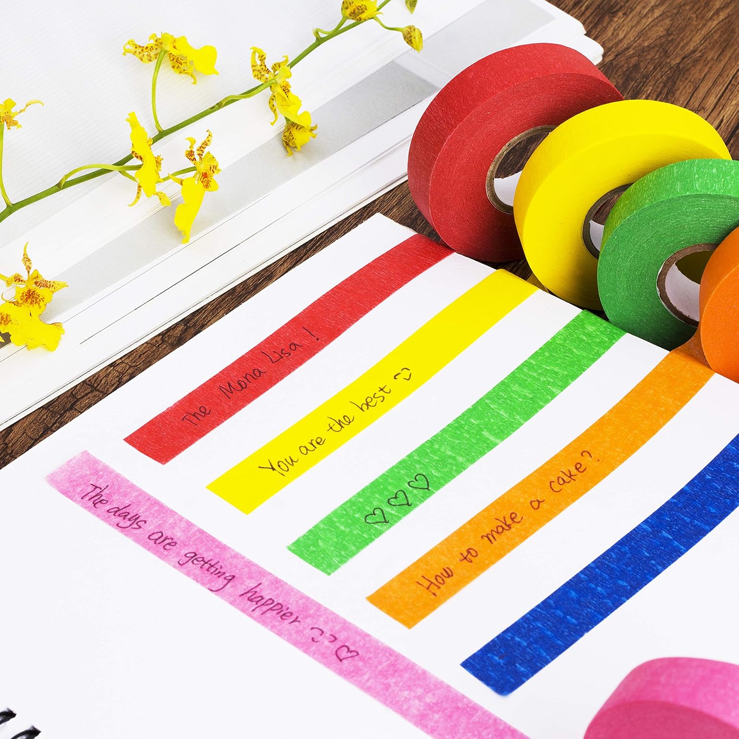 Mr. Pen- Colored Masking Tape, Colored Painters Tape for Arts and Crafts, 6 Pack, Drafting Tape, Craft Tape, Labeling Tape, Paper Tape, Masking Tape, Colored Tape, Colorful Tape, Artist Tape, Art Tape: Industrial & Scientific
