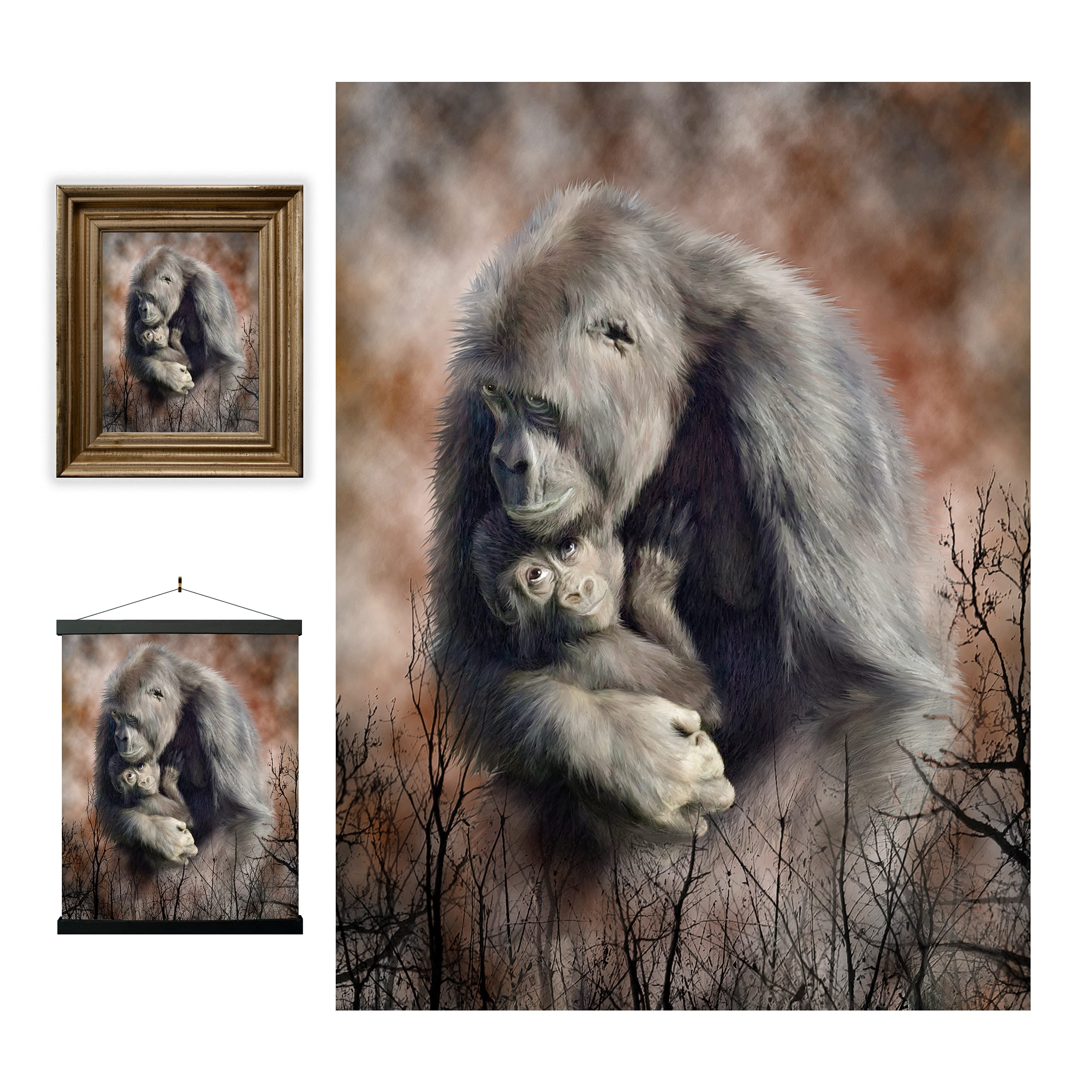 3D LiveLife Lenticular Wall Art Prints - A Love So Grand from Deluxebase. Unframed 3D Gorilla Poster. A perfect wall filler. Original artwork licensed from renowned artist, Carol Cavalaris