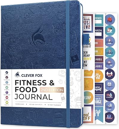 Clever Fox Fitness & Food Journal – Nutrition & Workout Planner (Mystic Blue)