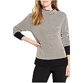 NIC+Zoe Womens Funnel Neck Pixel Knit Sweater