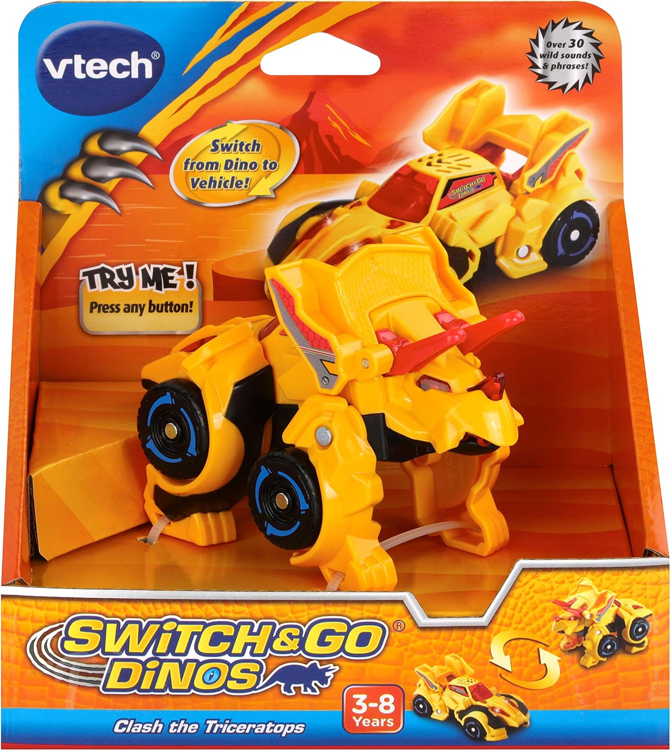 Dino Transformers Toys VTech Switch Go Triceratops Racer