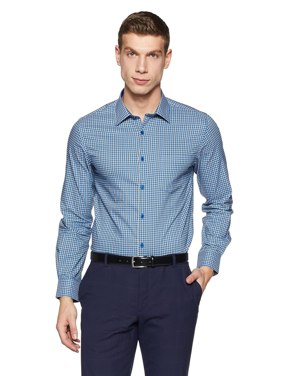 diverse men's checkered slim fit formal shirt