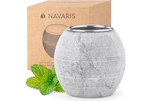 Navaris Sauna Aromatherapy Stone Cup - Ø 5cm Heat-Resistant Home Sauna Accessories Stone Cup Essential Oil Holder - Durable Soapstone Essential Oils Scents Diffuser
