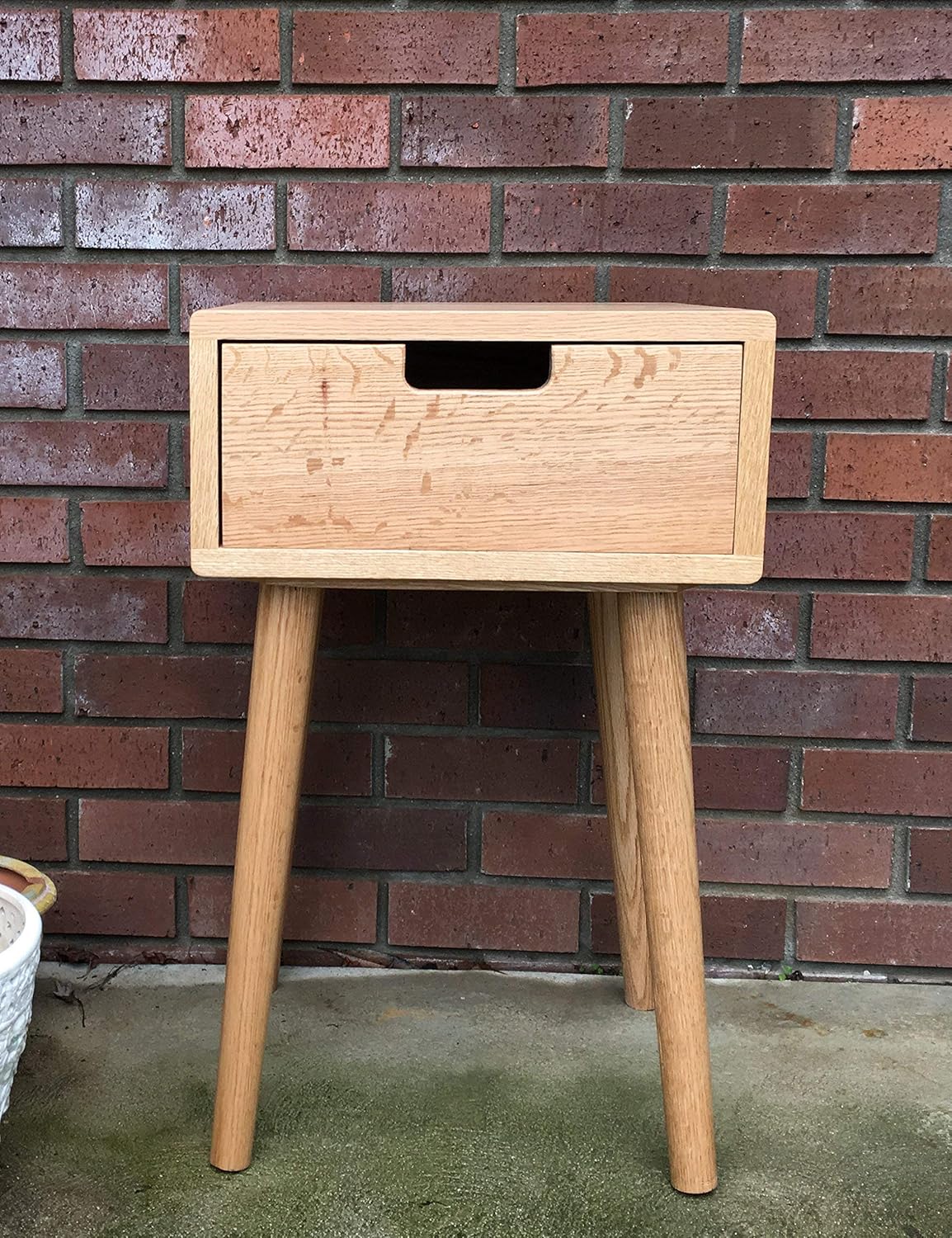 Amazon Com Nightstand Wood Modern With Drawer By Cw Furniture Side Table End Table Walnut Maple Oak Birch Custom Handmade Scandinavian Minimalist Bedroom Handmade