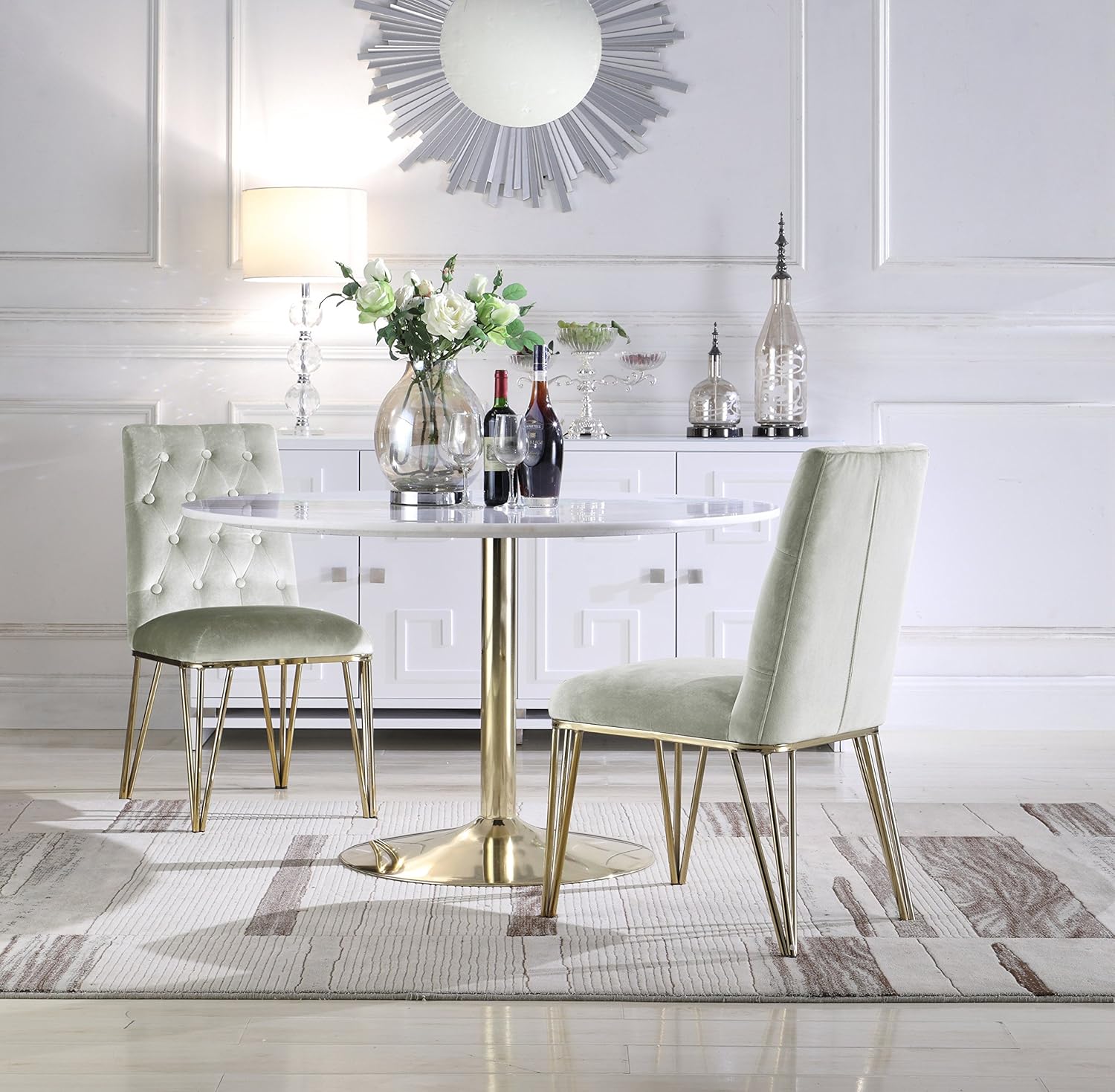 Best beige button tufted dining chairs