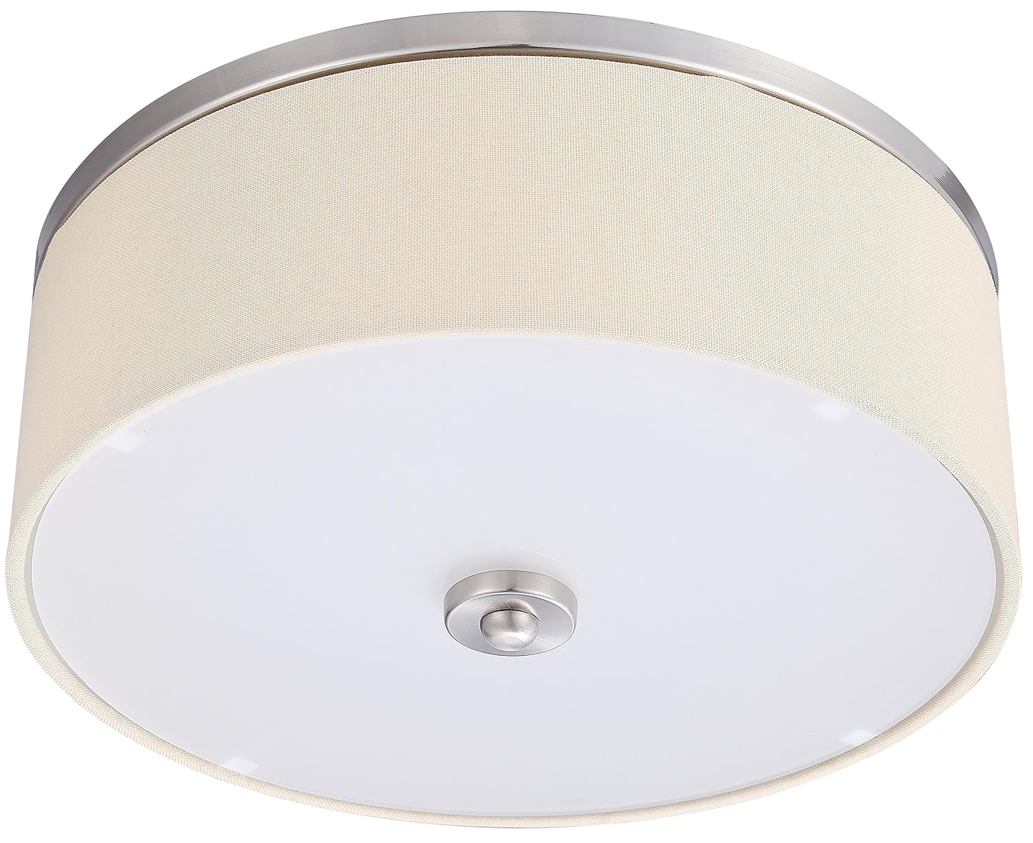 Lb72154 Ceiling Light Fixture Flush Mount Drum Shade Off White 17