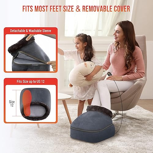 Snailax Foot Massager Machine with Heat, 2-in-1 Shiatsu Foot and