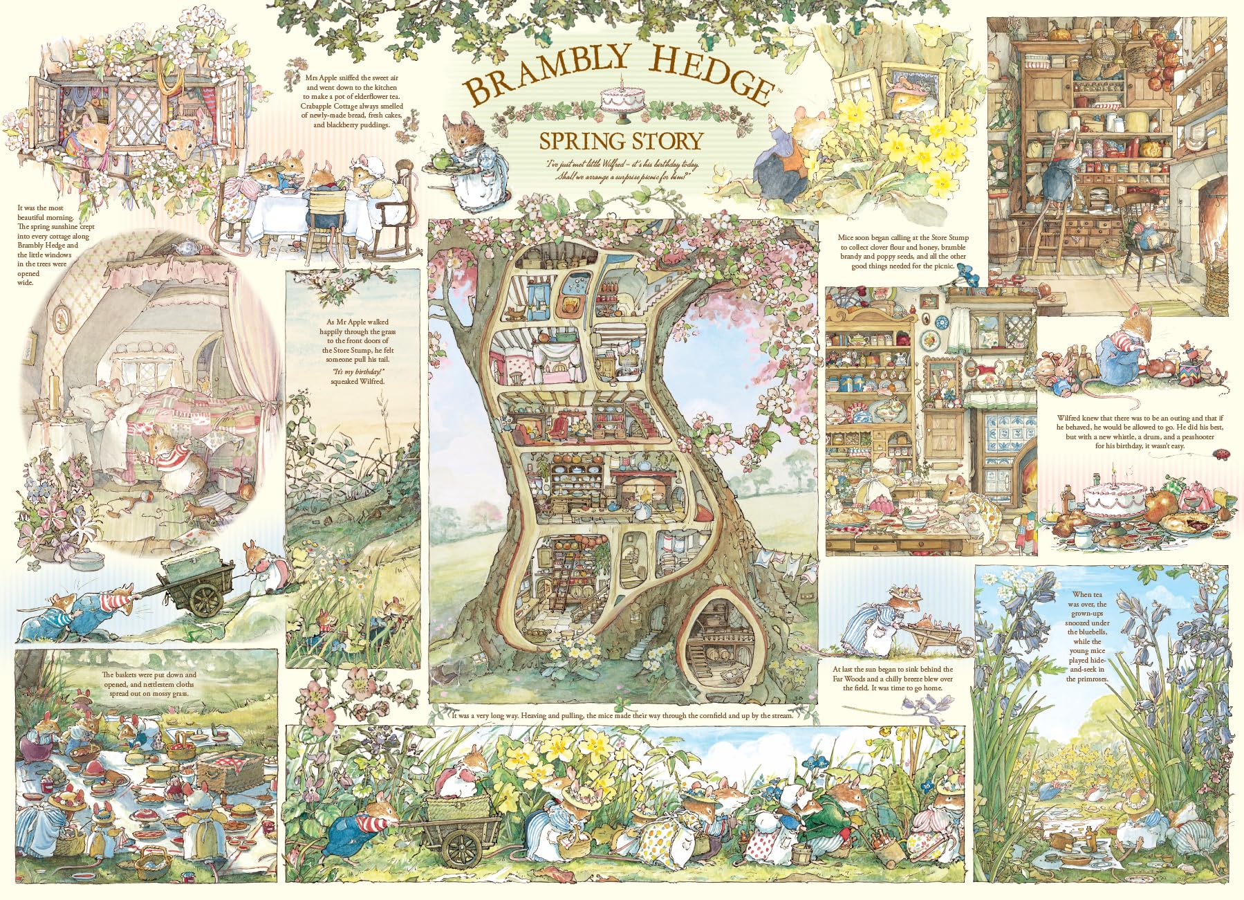 Cobble Hill 1000 Piece Jigsaw Puzzle - Brambly Hedge Spring Story - Poster Included