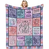 Yufobel Christian Gifts for Women, Baptism Gifts for Girl, I Am A Child of God Blanket, Inspirational Religious Birthday Catholic Spiritual Gift for Women, Christian Throw Blankets 60"X50"