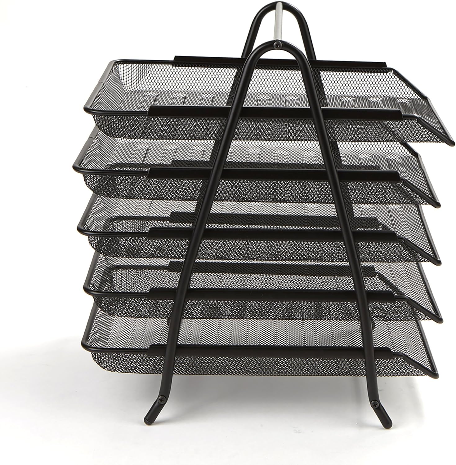 Mind Reader Desk Organizer with 5 Sliding Trays for Letters, Documents, Mail, Files, Paper, Black: Home & Kitchen