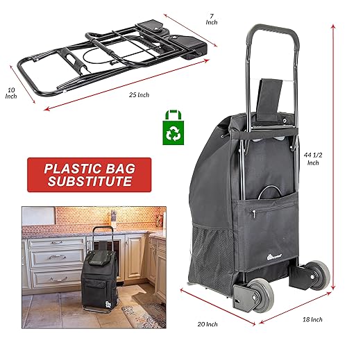 dbest products Trolley Dolly Compact, Black Foldable Shopping cart