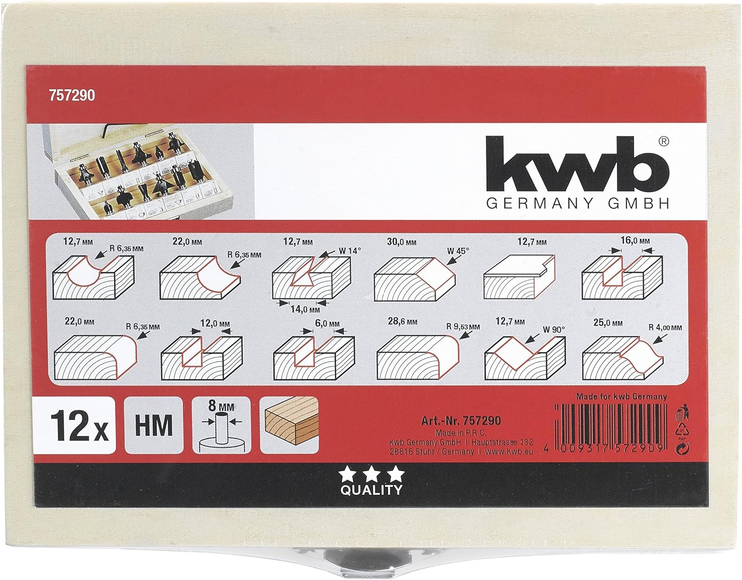 kwb 12-Piece Cutter Set diameter 8 Mm - Image 3