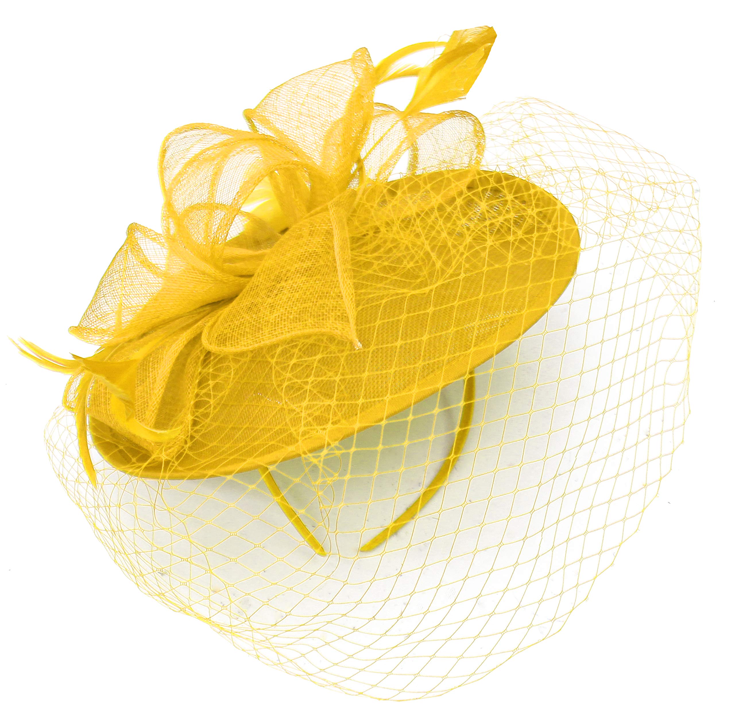 CapriliteSaucer Sinamay Headband Fascinator Wedding Ascot Hat Hatinator Birdcage Veil