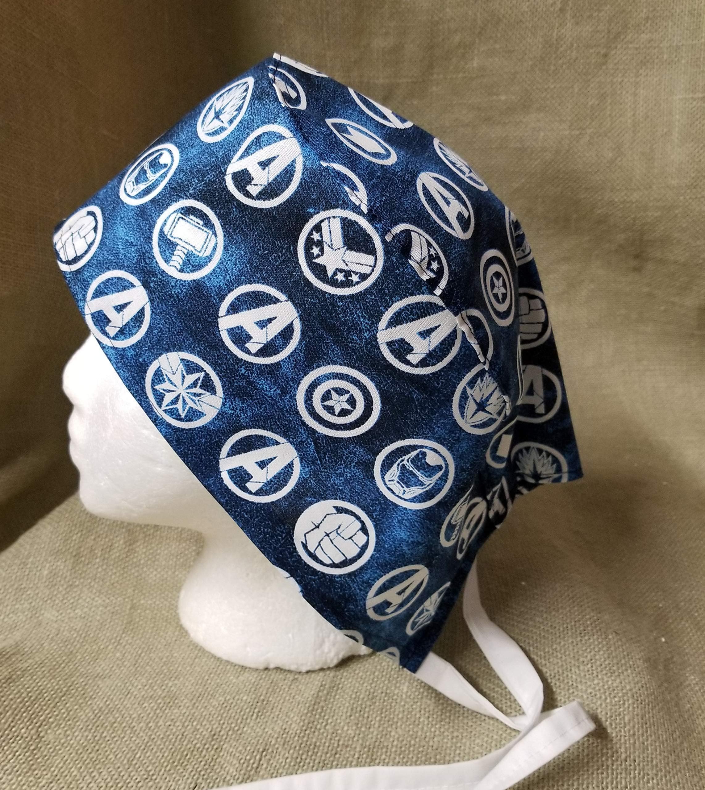 Avengers Marvel Badges Captain America Comic Book Surgical Scrub Cap Medical Hat Hospital Cover
